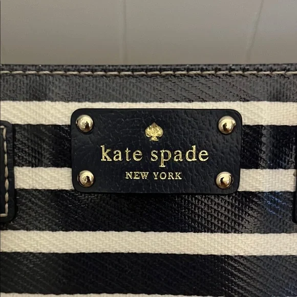 Kate Spade Navy and White Striped Satchel - Picture 5 of 12